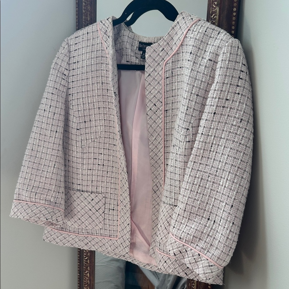 Bay Studio- Pink and Black Tweed Blazer